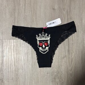 La SENZA Black Womens Bottoms with Skull and Lace